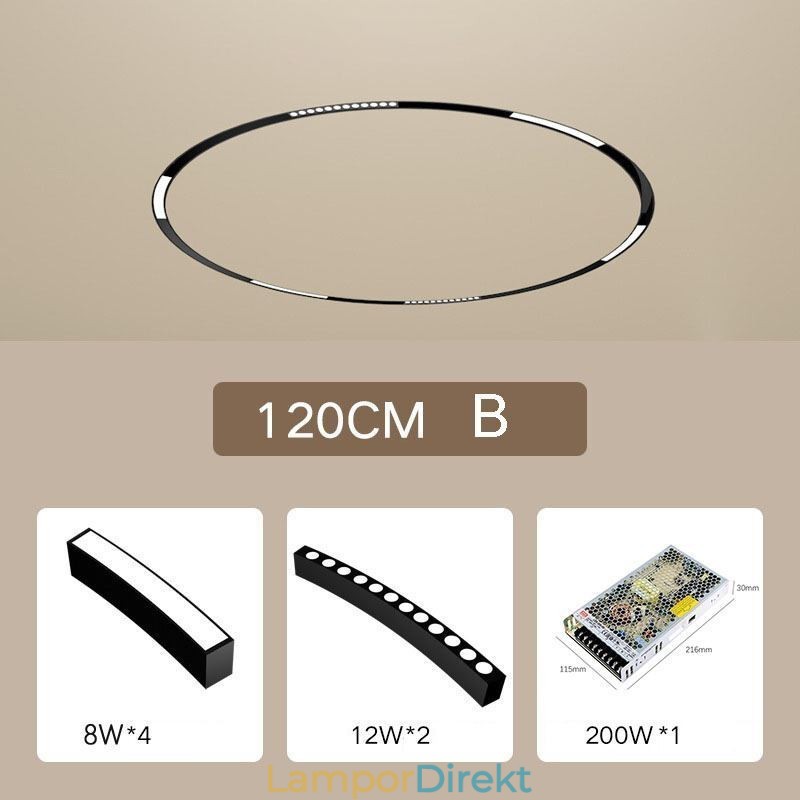 Spårljus Magnetisk Infälld Cirkulär Spårbelysningsarmatur 120Cm