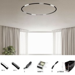 Circular Track Light Magnetisk Infälld Spotlight Dekorativ Light 100Cm