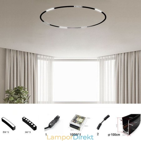 Circular Track Light Magnetisk Infälld Spotlight Dekorativ Light 100Cm Circular Track Light Magnetisk Infälld Spotlight Dekorativ Light 100Cm