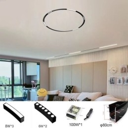 Circular Magnetic Track Light Infälld Spotlight Dekorativ Light 80Cm