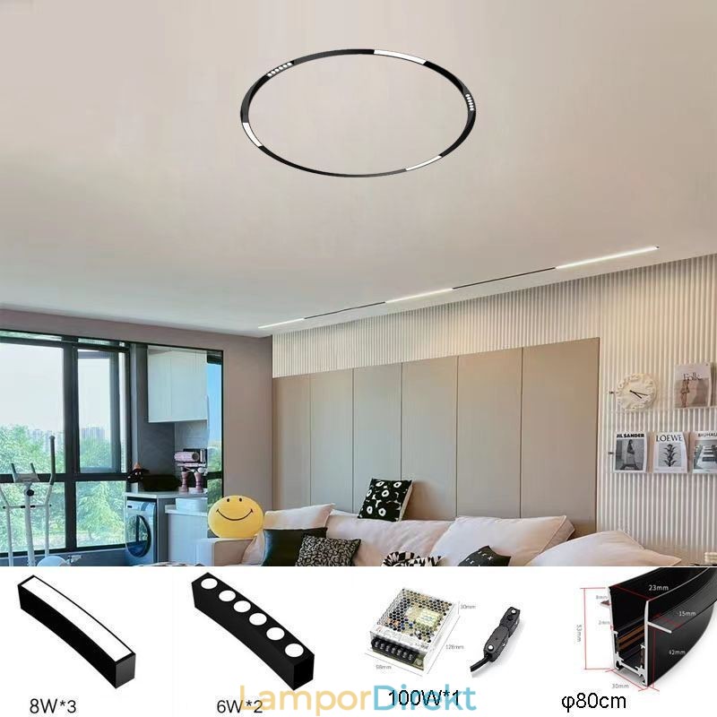 Circular Magnetic Track Light Infälld Spotlight Dekorativ Light 80Cm