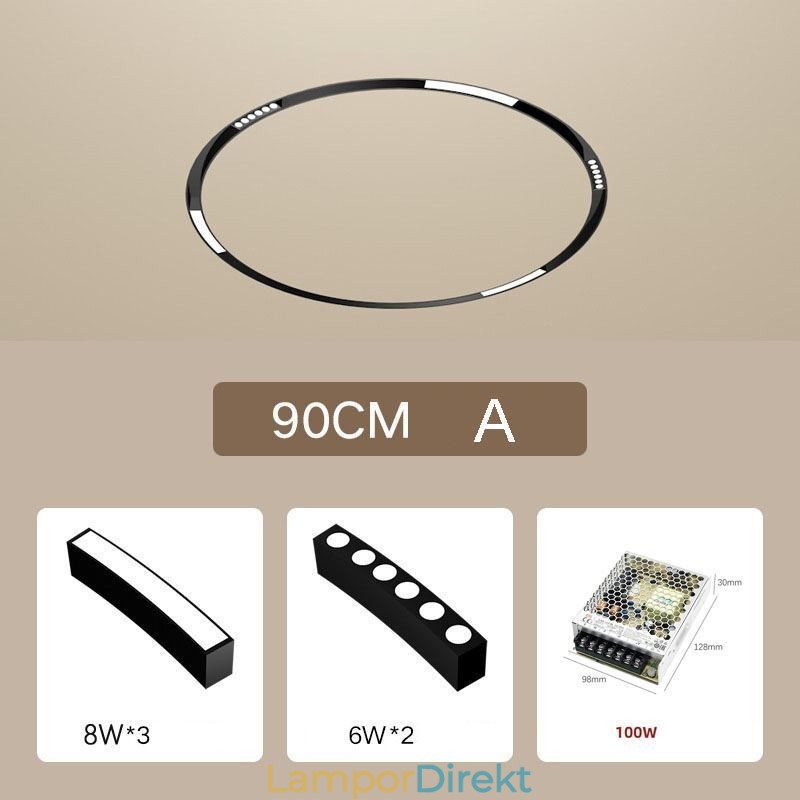 Circular Magnetic Track Light Infälld Spotlight Dekorativ Light 80Cm