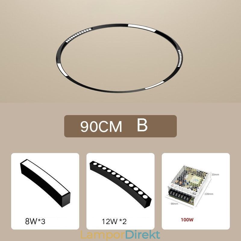 Circular Magnetic Track Light Infälld Spotlight Dekorativ Light 80Cm