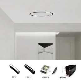 Circular Track Light Magnetisk Infälld Spotlight Dekorativ Light 60Cm