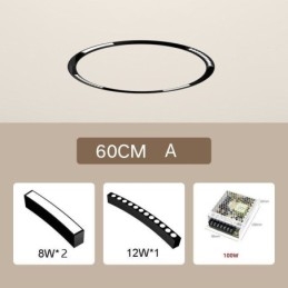 Circular Track Light Magnetisk Infälld Spotlight Dekorativ Light 60Cm