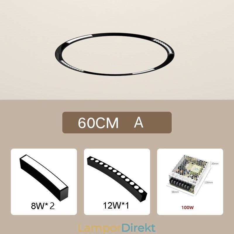 Circular Track Light Magnetisk Infälld Spotlight Dekorativ Light 60Cm