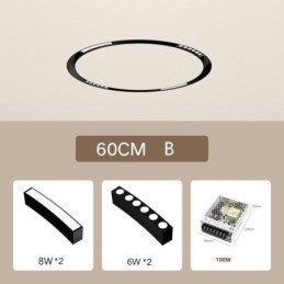 Circular Track Light Magnetisk Infälld Spotlight Dekorativ Light 60Cm