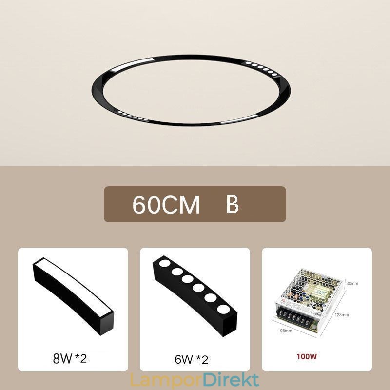 Circular Track Light Magnetisk Infälld Spotlight Dekorativ Light 60Cm