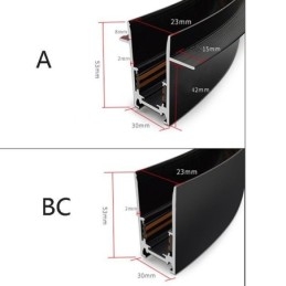 Infällda Spårbelysningsskenor Runda Magnetiska Aluminiumskenor