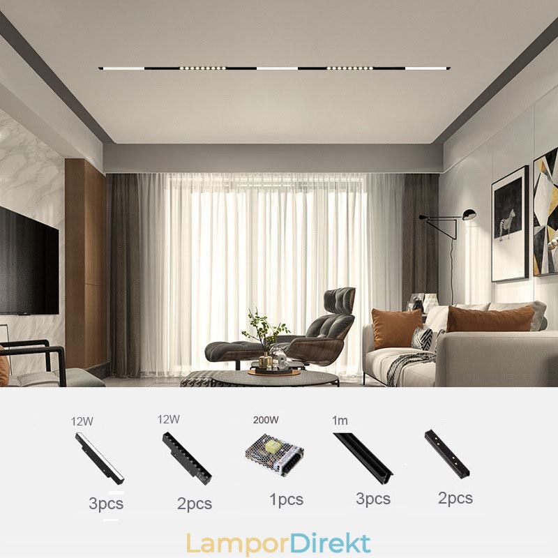 Magnetisk Spårljus Infälld Spotlight Dekorationsljus 3M 36V