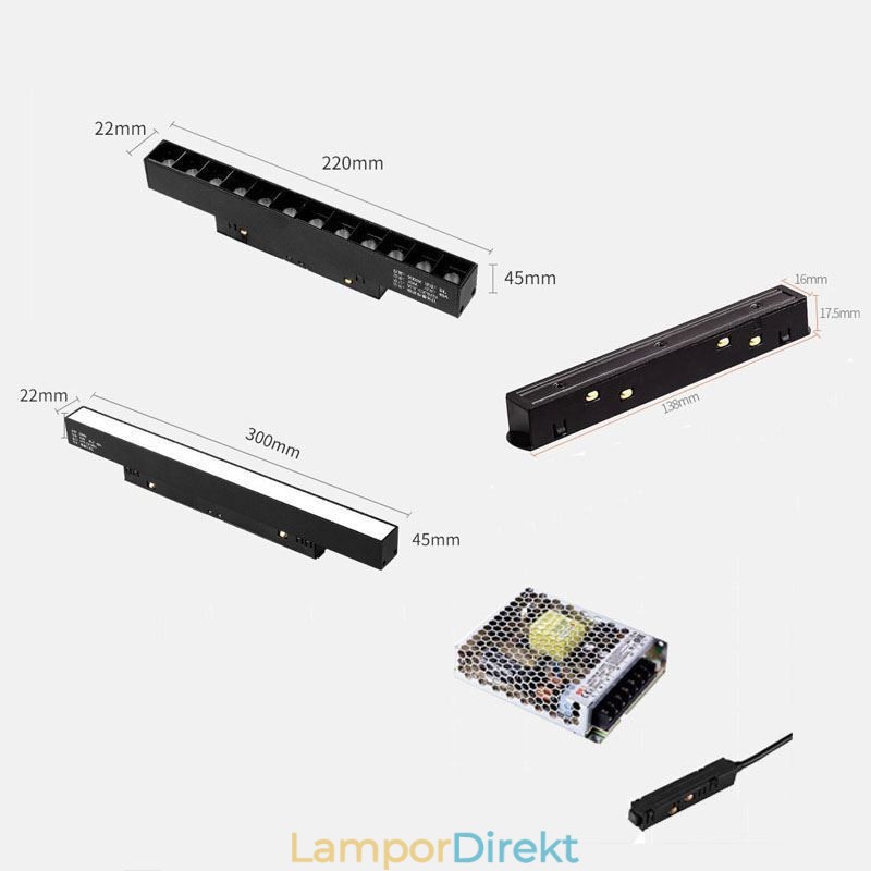 Magnetisk Spårljus Infälld Spotlight Dekorationsljus 3M 36V