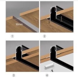 Magnetisk Spårljus Infälld Spotlight Dekorationsljus 3M 36V