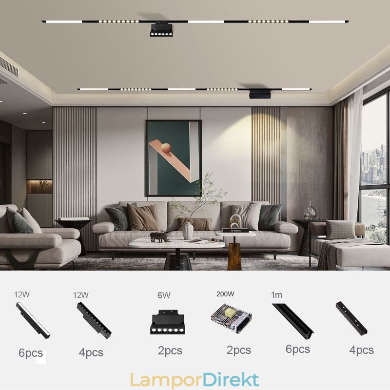Infälld Spotlight Magnetic Track Light Dekorativ Light 3M*2