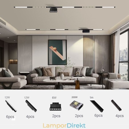 Infälld Spotlight Magnetic Track Light Dekorativ Light 3M*2 Infälld Spotlight Magnetic Track Light Dekorativ Light 3M*2