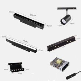 Infälld Spotlight Magnetic Track Light Dekorativ Light 3M*2