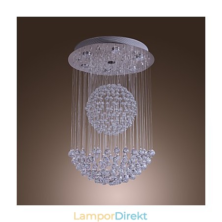 Modern Och Modern Kristallkrona I Krom Infälld