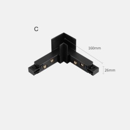 Magnetisk Spårbelysning Tillbehör Infälld Spårskena Hörnkoppling