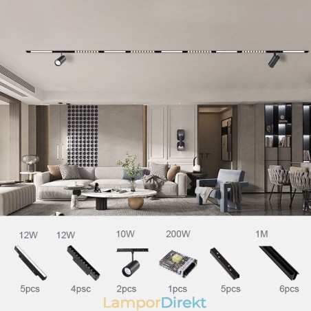 Infälld Spotlight Magnetic Track Light Dekorativ Light 6M 36V Infälld Spotlight Magnetic Track Light Dekorativ Light 6M 36V