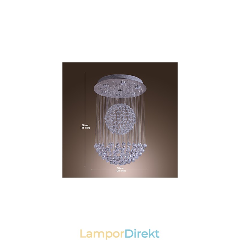 Modern Och Modern Kristallkrona I Krom Infälld