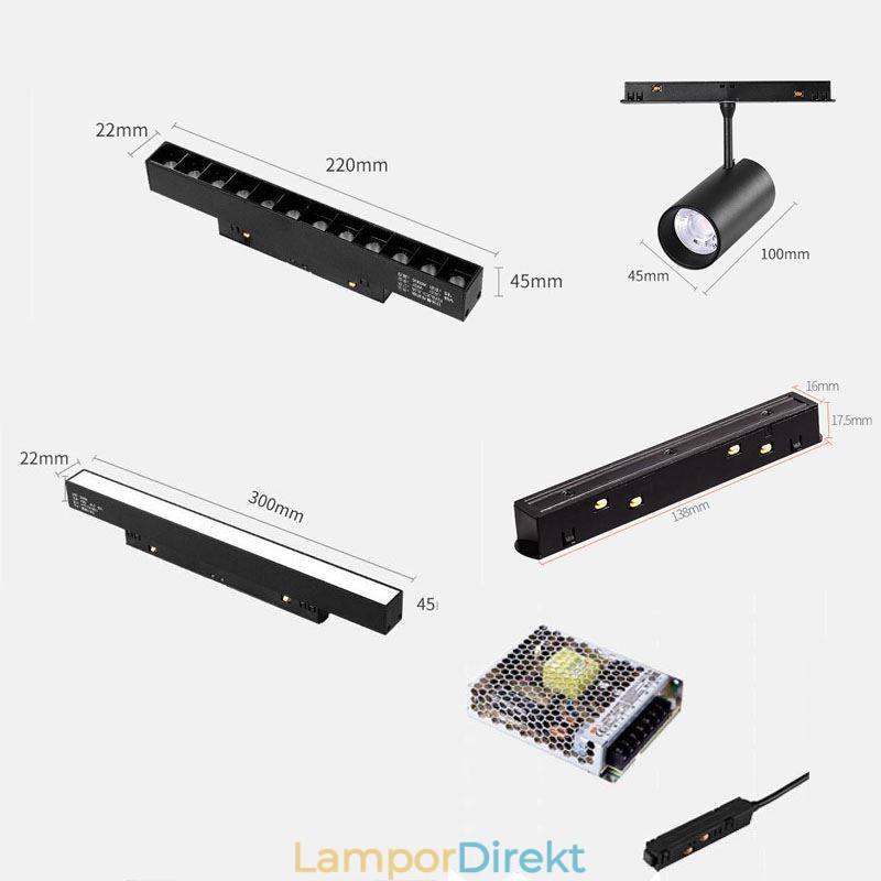 Infälld Spotlight Magnetic Track Light Dekorativ Light 6M 36V