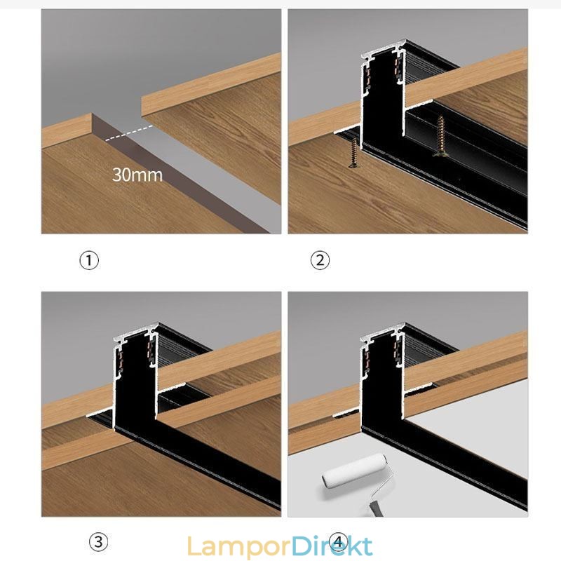 Infälld Spotlight Magnetic Track Light Dekorativ Light 6M 36V