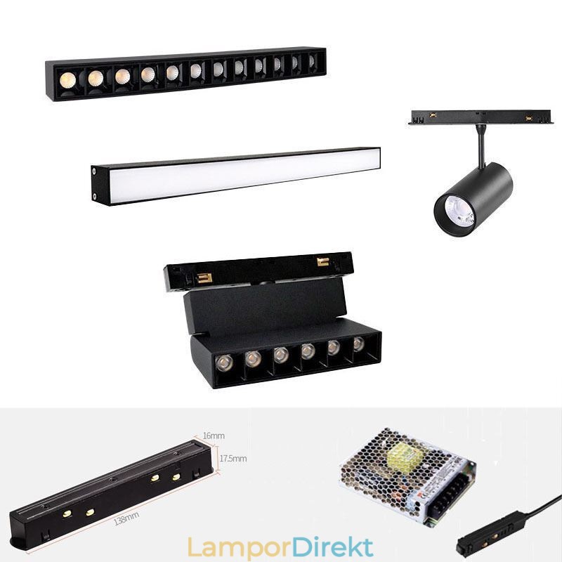 Magnetic Track Light Infälld Spotlight Dekorativ Light 6M*2