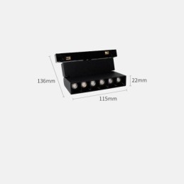 Magnetic Track Light Infälld Spotlight Dekorativ Light 6M*2