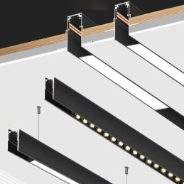 Infällda Spårbelysningsskenor Magnetisk Aluminium Spårytprofil Ultratunn Spårljusremsa 100 Cm