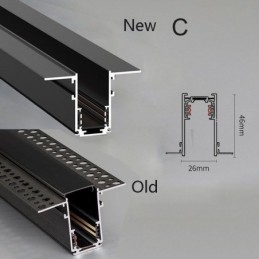 Infällda Spårbelysningsskenor Magnetisk Aluminium Spårytprofil Ultratunn Spårljusremsa 100 Cm