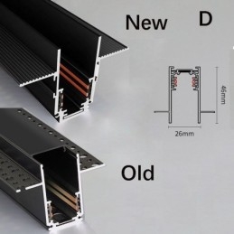 Infällda Spårbelysningsskenor Magnetisk Aluminium Spårytprofil Ultratunn Spårljusremsa 100 Cm