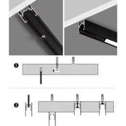 Infällda Spårbelysningsskenor Magnetisk Aluminium Spårytprofil Ultratunn Spårljusremsa 100 Cm