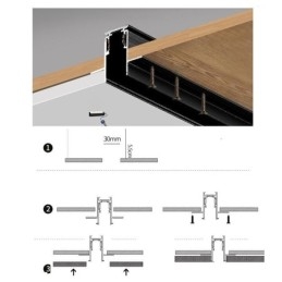 Infällda Spårbelysningsskenor Magnetisk Aluminium Spårytprofil Ultratunn Spårljusremsa 100 Cm