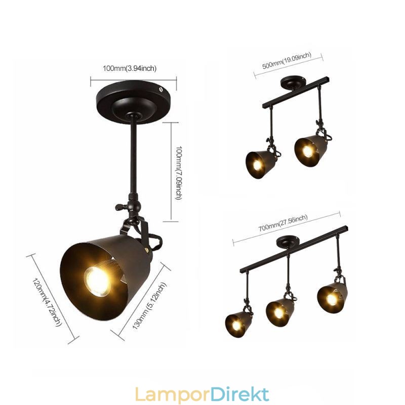 Rustik Iron Spotlight Countryside Vintage Taklampa