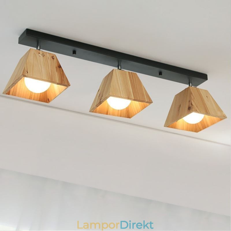 Nordic Wooden Spotlight Fyra Prism Roterbar Tak Spotlight