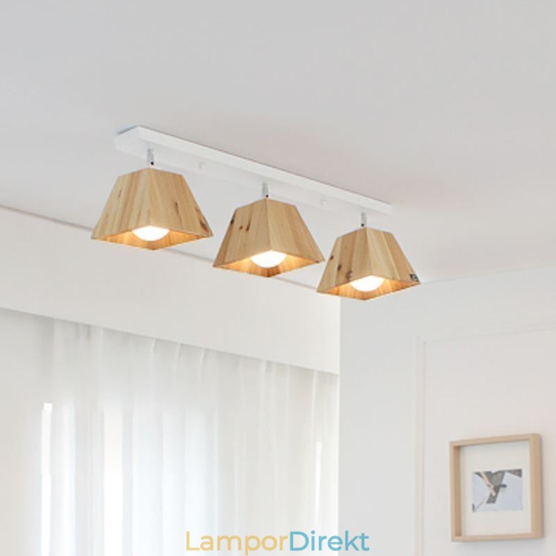 Nordic Wooden Spotlight Fyra Prism Roterbar Tak Spotlight