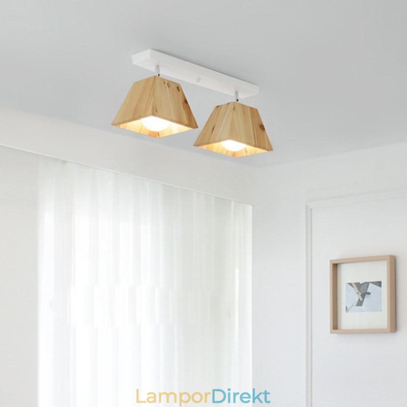 Nordic Wooden Spotlight Fyra Prism Roterbar Tak Spotlight