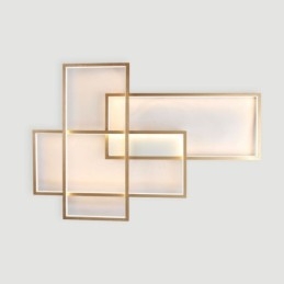Guld Modern Samtida Aluminiummålning Taklampa Flush Mount Light Med Fjärrkontrolldimmer För Vardagsrummet Sovrum (Kan Även Användas Som Vägglampa)