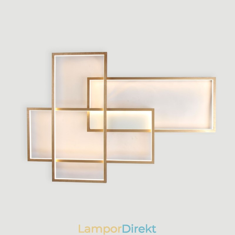 Guld Modern Samtida Aluminiummålning Taklampa Flush Mount Light Med Fjärrkontrolldimmer För Vardagsrummet Sovrum (Kan Även Användas Som Vägglampa)