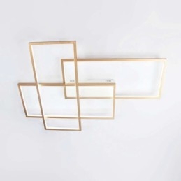 Guld Modern Samtida Aluminiummålning Taklampa Flush Mount Light Med Fjärrkontrolldimmer För Vardagsrummet Sovrum (Kan Även Användas Som Vägglampa)
