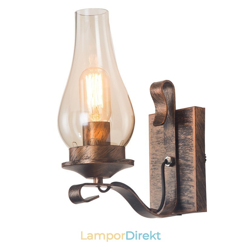 Retro Rustik Nordisk Glasvägglampa Sovrum Sänglampa Vintage Industriell Vägglampa