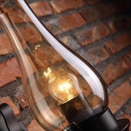 Retro Rustik Nordisk Glasvägglampa Sovrum Sänglampa Vintage Industriell Vägglampa