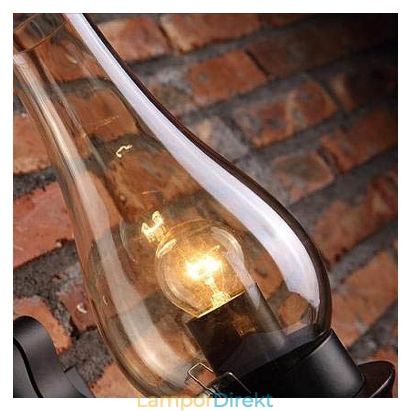 Retro Rustik Nordisk Glasvägglampa Sovrum Sänglampa Vintage Industriell Vägglampa