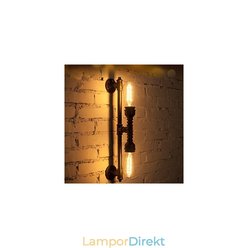 Wroguht Iron Water Pipe Vägglampa Vintage Aisle Lights Loft Iron Wall Lamp Edison Glödlampa Fj Db2 046A0