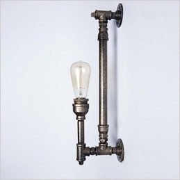 Wroguht Iron Water Pipe Vägglampa Vintage Aisle Lights Loft Iron Wall Lamp Edison Glödlampa Fj Db2 046A0
