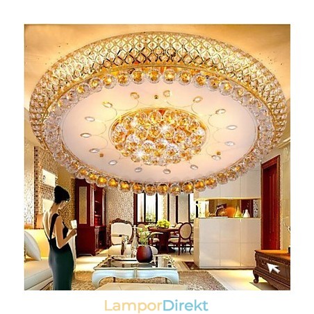 Rund Kristall Absorbera Dome Light Taklampa Diameter 80Cm Innehåller 15 Glödlampor