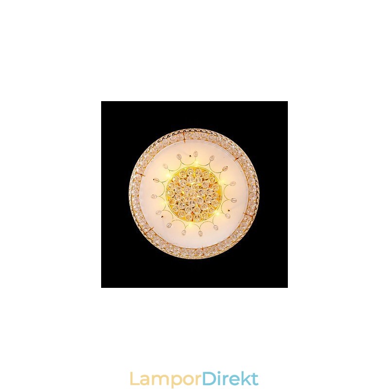 Rund Kristall Absorbera Dome Light Taklampa Diameter 80Cm Innehåller 15 Glödlampor