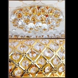 Rund Kristall Absorbera Dome Light Taklampa Diameter 80Cm Innehåller 15 Glödlampor