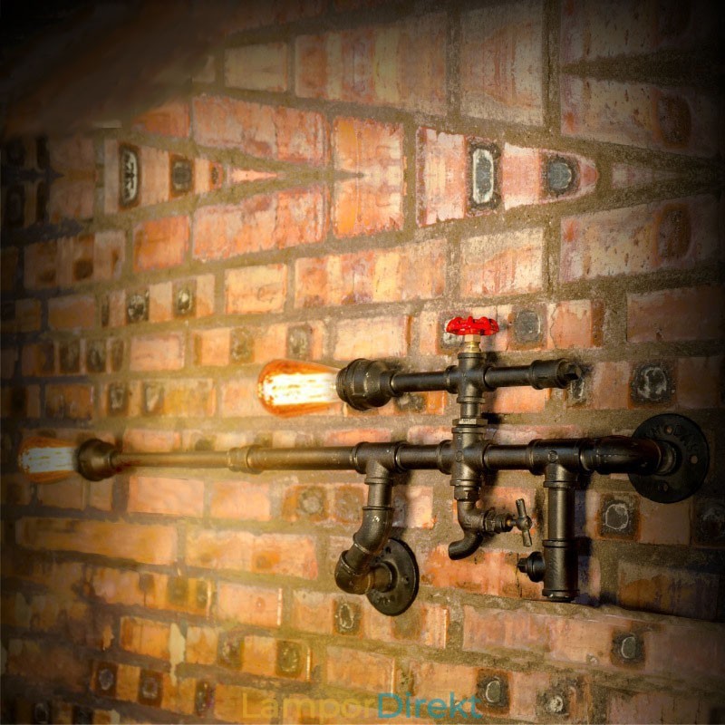 Vintage Industriell Vägglampa Badrum Kök Matsalsrör Edison Light Lyx Matsal Bar Lampetter Lamparas Fj Db2 014A0