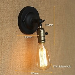 Edison Glödlampa Aisle Retro Minimalistisk Sänggång Cafe Terrass Kanal Mini Vägglampa