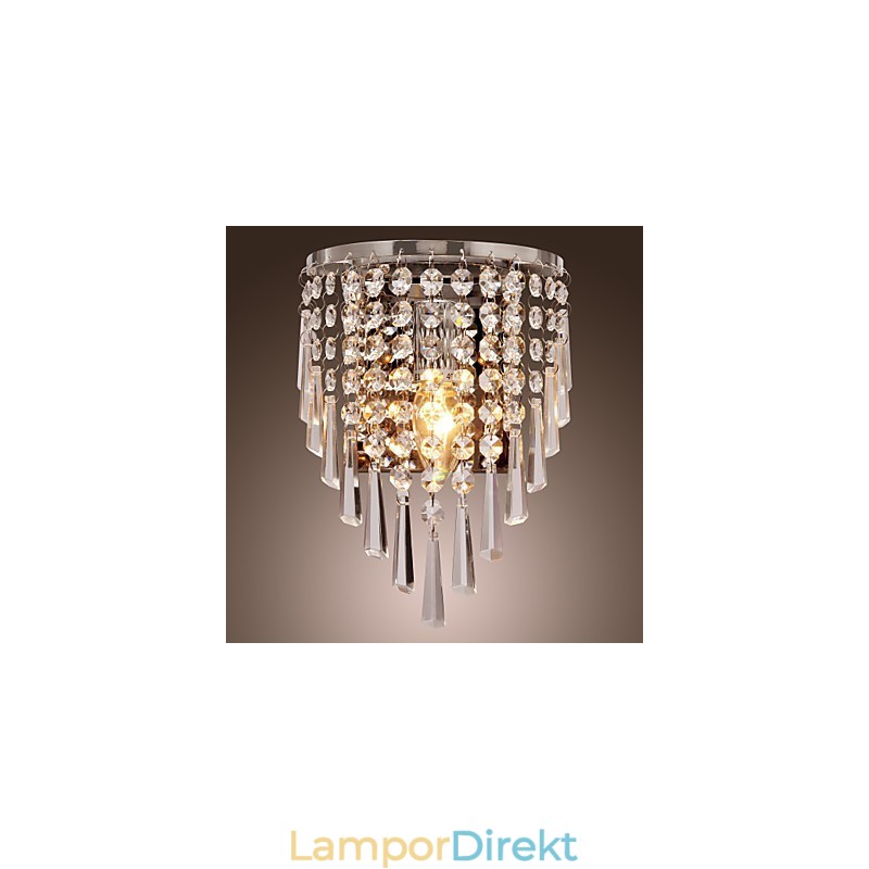 Halvcirkelformad Vägglampa I Crystal Feature